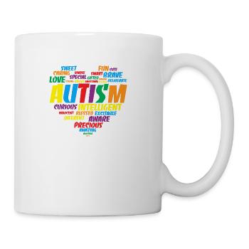 Autism Awareness Autism Heart Shirt - Coffee/Tea Mug - white - Right