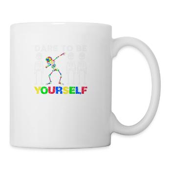 Autism Awareness Skeleton Cricut t- Shirt - Coffee/Tea Mug - white - Right