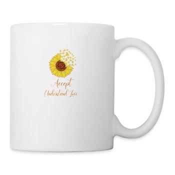 Autism Sunflower puzzle Cricut t- Shirt - Coffee/Tea Mug - white - Right