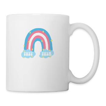 They Them Trans Pronouns Transgender - Coffee/Tea Mug - white - Right