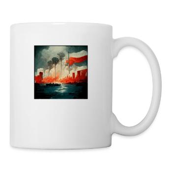 No War Sad Painting - Coffee/Tea Mug - white - Right