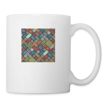 floral tiles pattern - Coffee/Tea Mug - white - Right