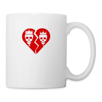 Broken Heart Skulls Couples Halloween - Coffee/Tea Mug - white - Right