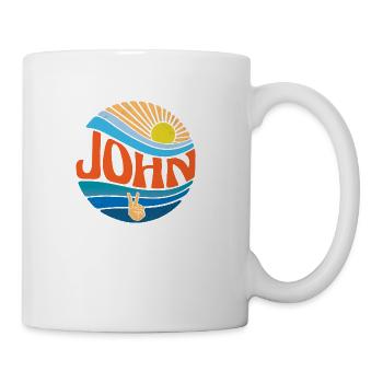 John Shirt Vintage Sunset John Groovy Tie Dye - Coffee/Tea Mug - white - Right