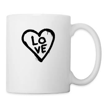 LOVE GRAFFITI - Coffee/Tea Mug - white - Right
