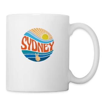 Sydney Shirt Vintage Sunset Sydney Groovy Tie Dye - Coffee/Tea Mug - white - Right