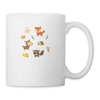 Cute Woodland Forest Animals - Coffee/Tea Mug - white - Right