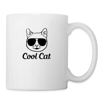 cool cat animal - Coffee/Tea Mug - white - Right