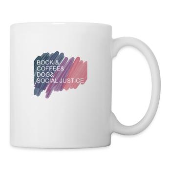 Book&coffee&dog&social - Coffee/Tea Mug - white - Right