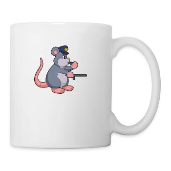 Rat Cop Baton Police - Coffee/Tea Mug - white - Right