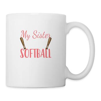 Softball Sister Softball Player - Coffee/Tea Mug - white - Right