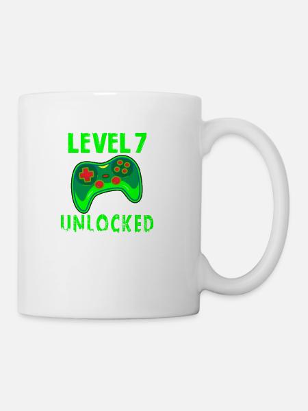 Level 7 Unlocked For Gamers - Coffee/Tea Mug - white