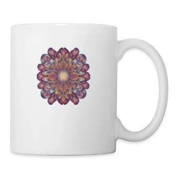 A floral fractal pattern colorful and bright - Coffee/Tea Mug - white - Right