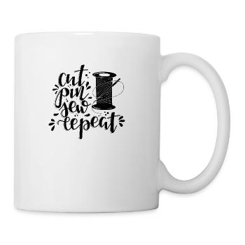 Cut Pun Sew Repeat - Coffee/Tea Mug - white - Right