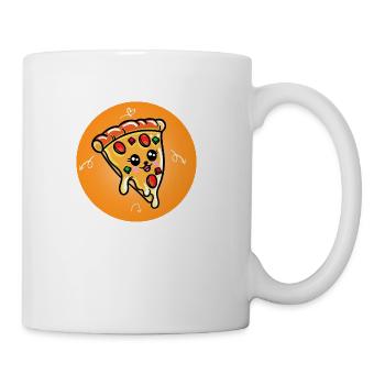 Slice of garnished pizza - Coffee/Tea Mug - white - Right