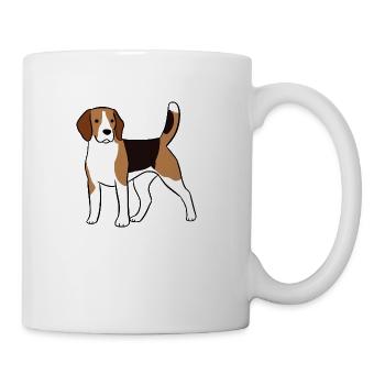 Cute Beagle Dog Illustration - Coffee/Tea Mug - white - Right