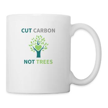 Cut Carbon Not Trees Environment - Coffee/Tea Mug - white - Right