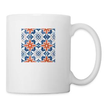 Summer Melange Detailed Ceramic Tile Collection 01 - Coffee/Tea Mug - white - Right