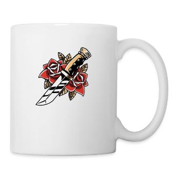 Dagger And Roses Tattoo Graphic - Coffee/Tea Mug - white - Right