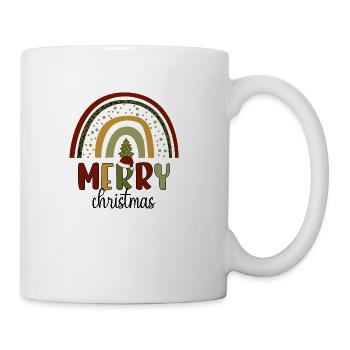 Xmas Merry Christmas Santa Hat Fir Tree - Coffee/Tea Mug - white - Right