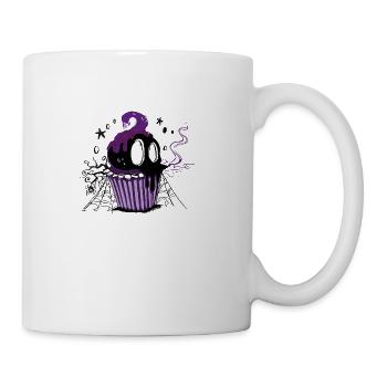 Black Halloween Skull Cupcake - Coffee/Tea Mug - white - Right
