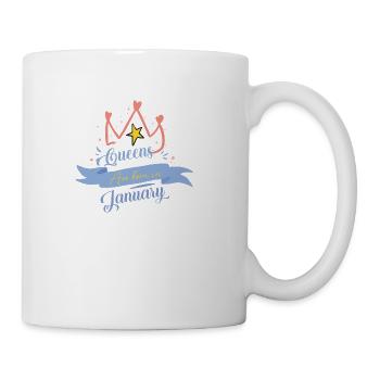 Queens are born in January - Coffee/Tea Mug - white - Right