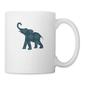 Elephant fractal Art - Coffee/Tea Mug - white - Right