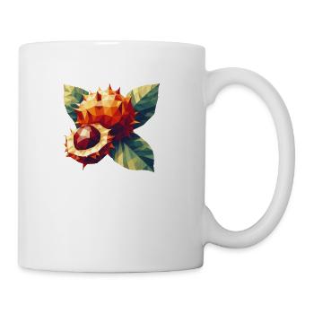 Autumn Enchantment: Polygon-Chestnut in Full Bloom - Coffee/Tea Mug - white - Right