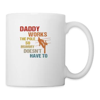 Electrician Dad Father s Day - Coffee/Tea Mug - white - Right