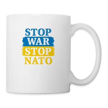 Stop War Stop Nato Ukrainian Flag - Coffee/Tea Mug - white - Right