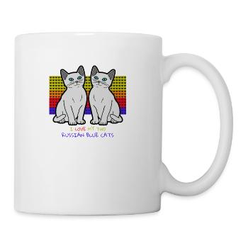 I Love My Two Russian Blue Cats - Coffee/Tea Mug - white - Right