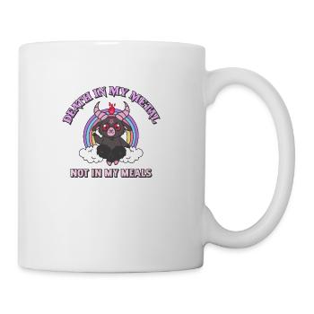 Death In My Metal Not In My Meals Vegan Metalhead - Coffee/Tea Mug - white - Right