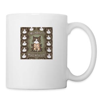 Cat, Mondays? More Like Meh-days - Coffee/Tea Mug - white - Right