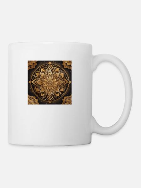 Golden Boho Mandala - Coffee/Tea Mug - white