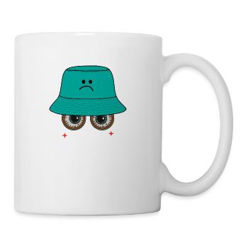 Sad Bucket Hat with Eyes - Coffee/Tea Mug - white - Right