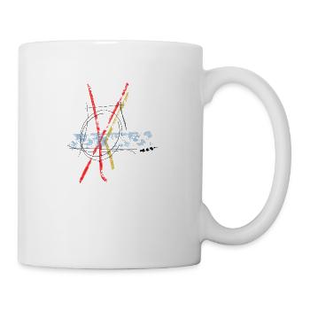 Abstract geometric art with colorful bold lines - Coffee/Tea Mug - white - Right