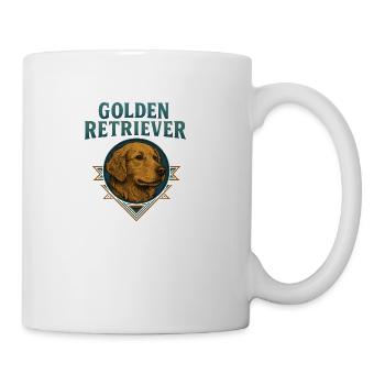 Golden Retriever T-Shirt for Men – Retro Dog Lover - Coffee/Tea Mug - white - Right