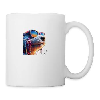 Animal Art Cool Otter - Coffee/Tea Mug - white - Right