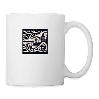 Whimsical Coastal Paper-Cut Scene Tee - Coffee/Tea Mug - white - Right