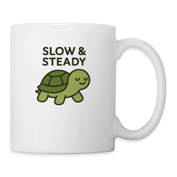 Slow & Steady – Motivational Tortoise-Inspired Des - Coffee/Tea Mug - white - Right