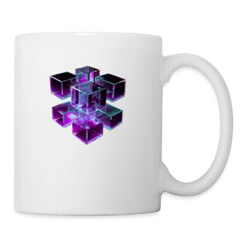 Depth Grid – Cubes in Motion - Coffee/Tea Mug - white - Right