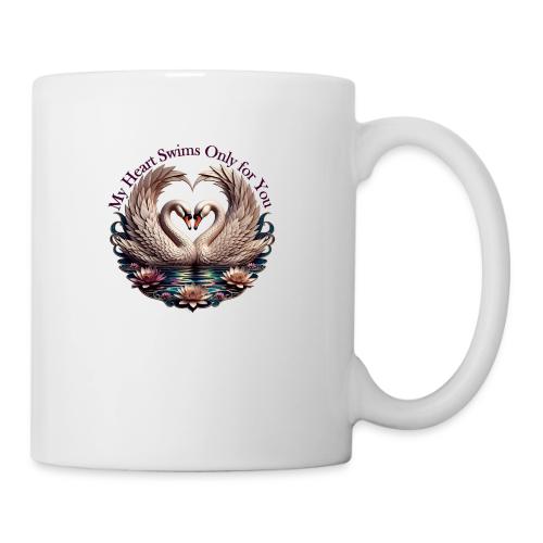 My Heart Swims Only for You Swan Heart T-Shirt - Coffee/Tea Mug