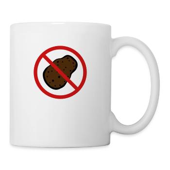 against prohibited zone sign shield no potato food - Coffee/Tea Mug - white - Right