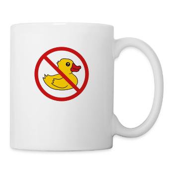 prohibited zone sign symbol sign no squeak duck ru - Coffee/Tea Mug - white - Right