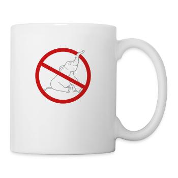 no zone prohibited elephant small sitting cute cut - Coffee/Tea Mug - white - Right