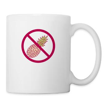 prohibited zone sign no pineapple delicious hunger - Coffee/Tea Mug - white - Right