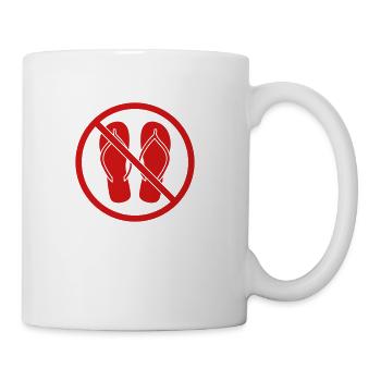 prohibited no flip flops shield zone area clipart - Coffee/Tea Mug - white - Right