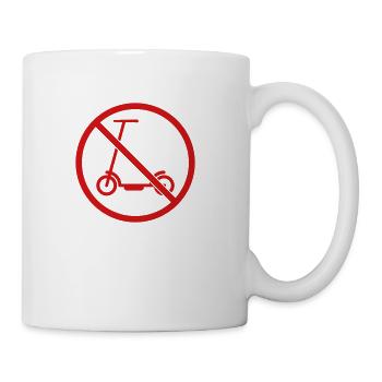 electric scooter zone prohibited sign no kick scoo - Coffee/Tea Mug - white - Right