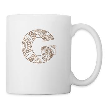 Flora Mandala Monogram G| Mandala Monogram G - Coffee/Tea Mug - white - Right