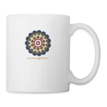 Encouragement Mandala Design - Coffee/Tea Mug - white - Right